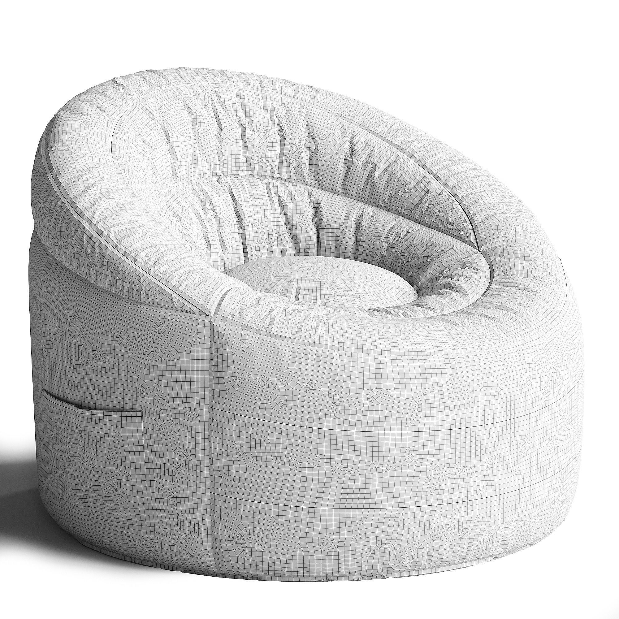 POD by Urban Shop Soft Plush Corduroy Bean Bag Chair 3D model_3