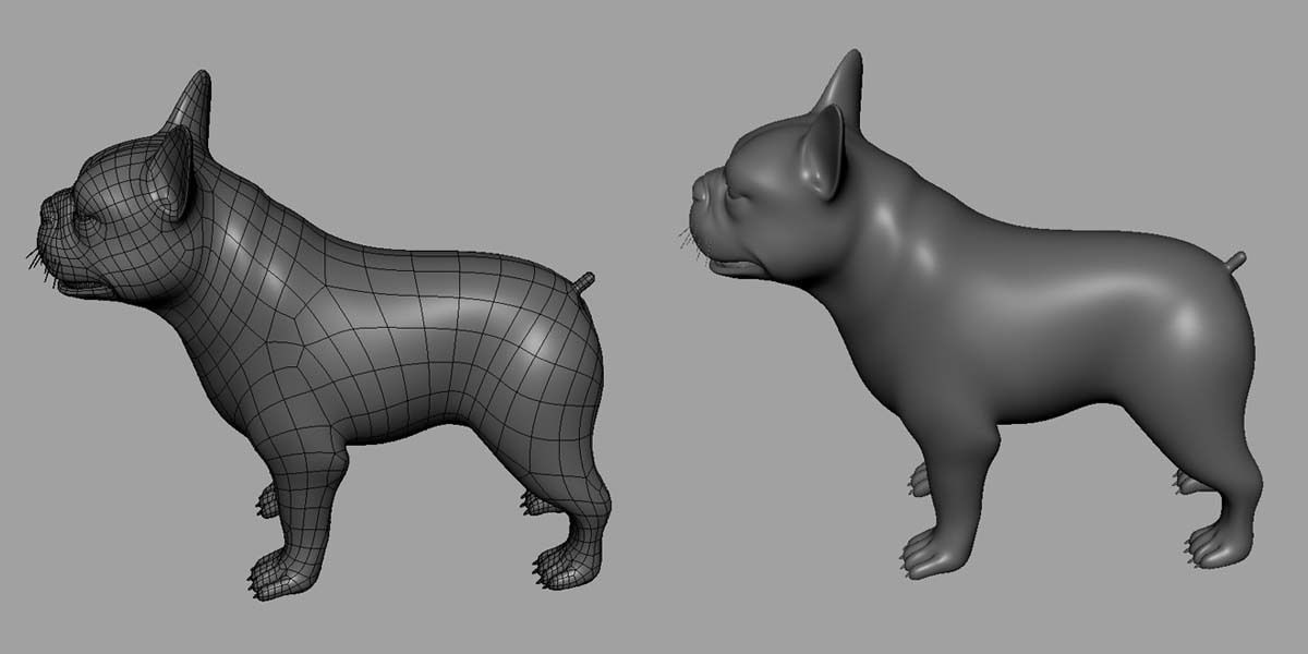 French Bulldog BaseMesh Low-poly 3D model_3