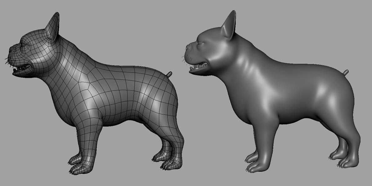 French Bulldog BaseMesh Low-poly 3D model_1