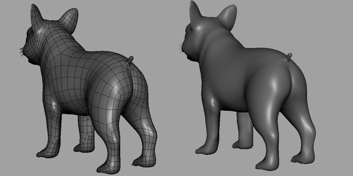 French Bulldog BaseMesh Low-poly 3D model_2