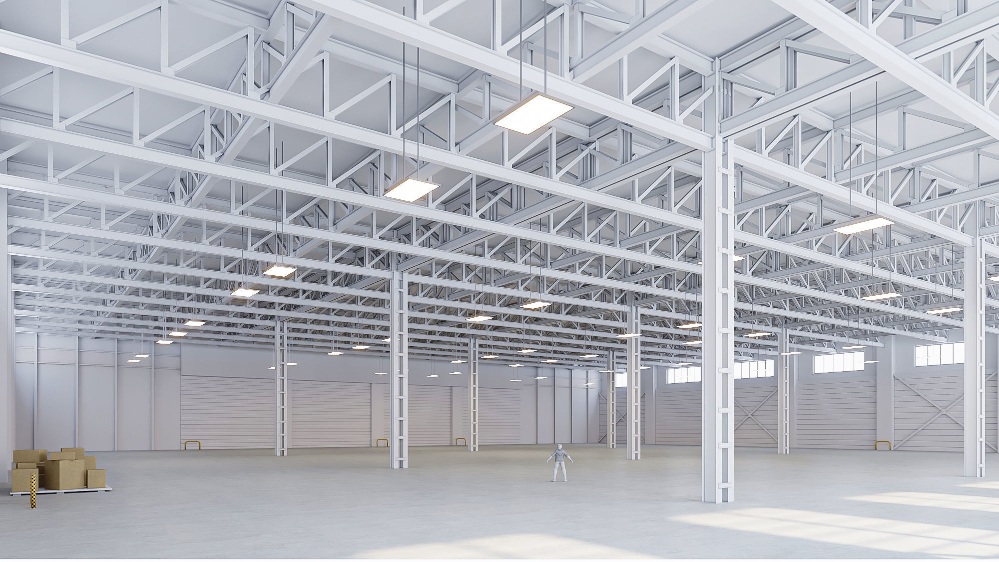 low poly warehouse 10 Low-poly 3D model_3