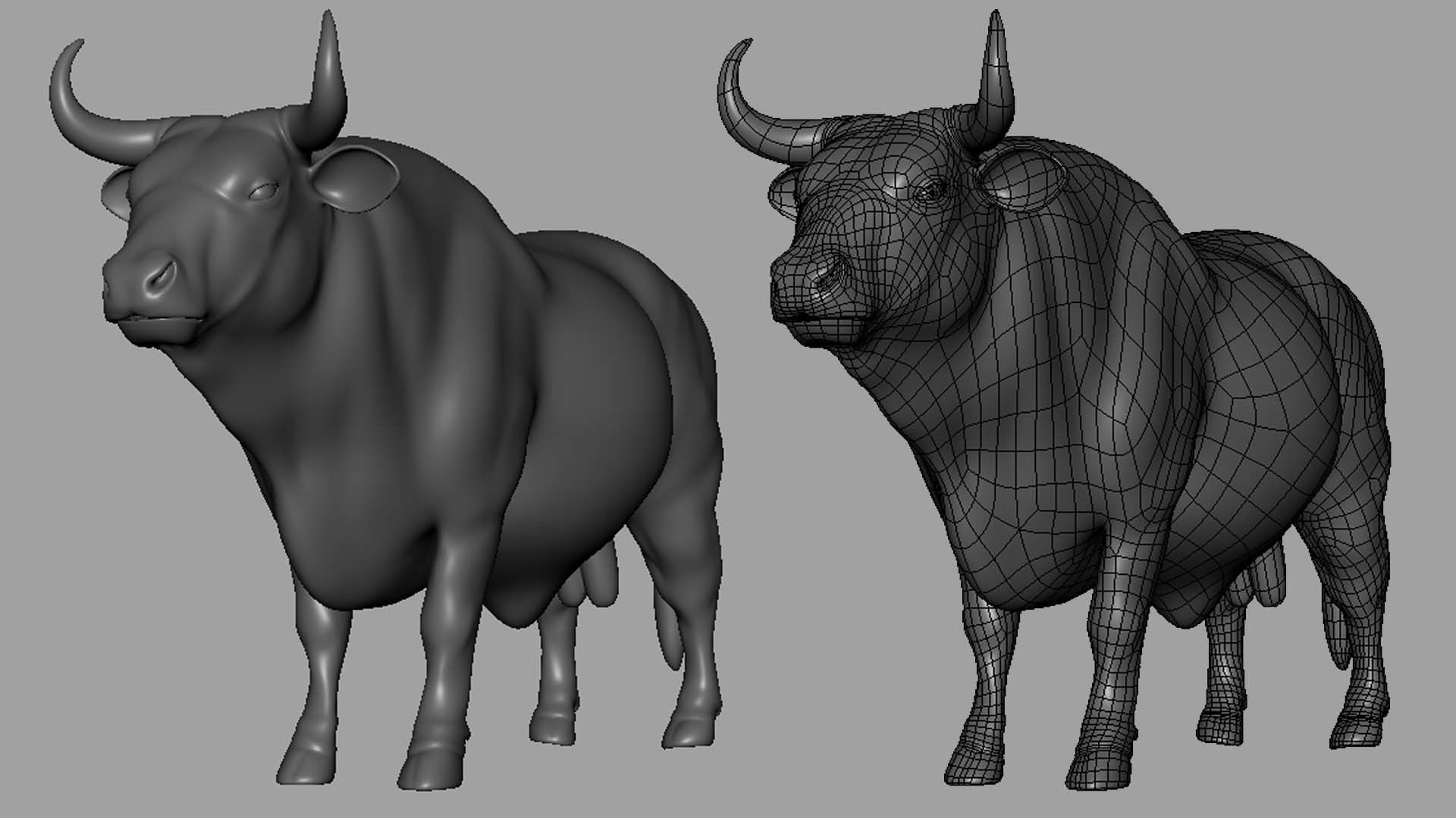 Bull BaseMesh Low-poly 3D model_2