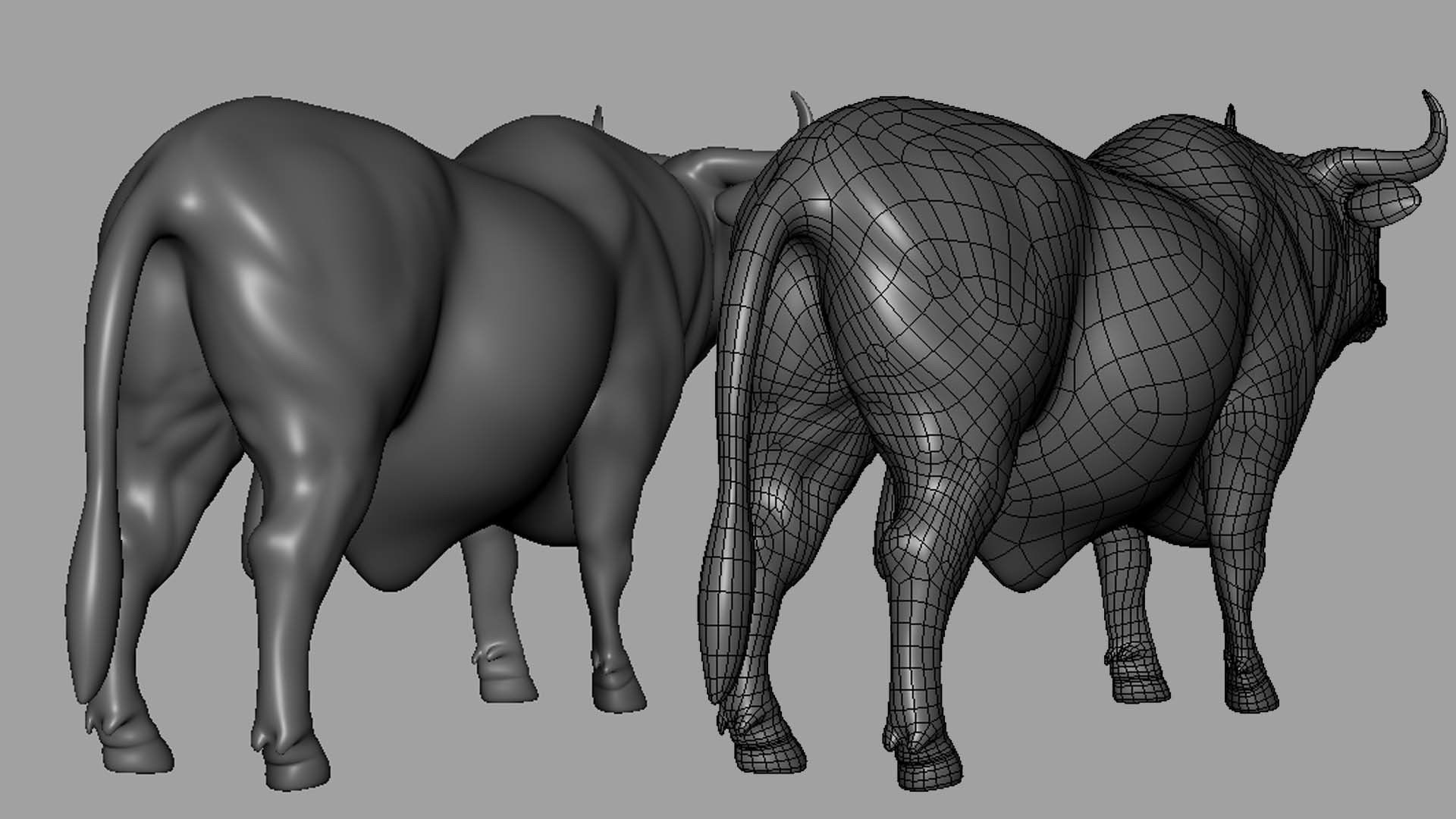 Bull BaseMesh Low-poly 3D model_4