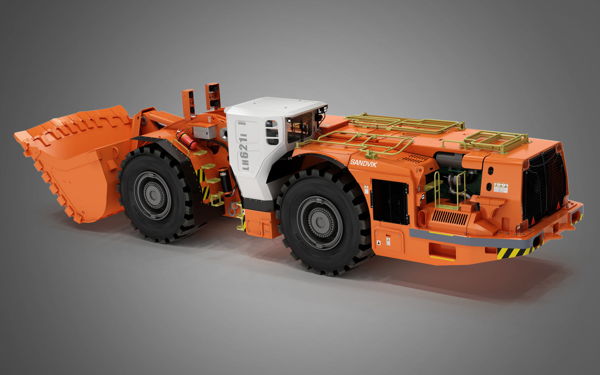 Underground Mining Loader LH621i Rigged 3D model_7