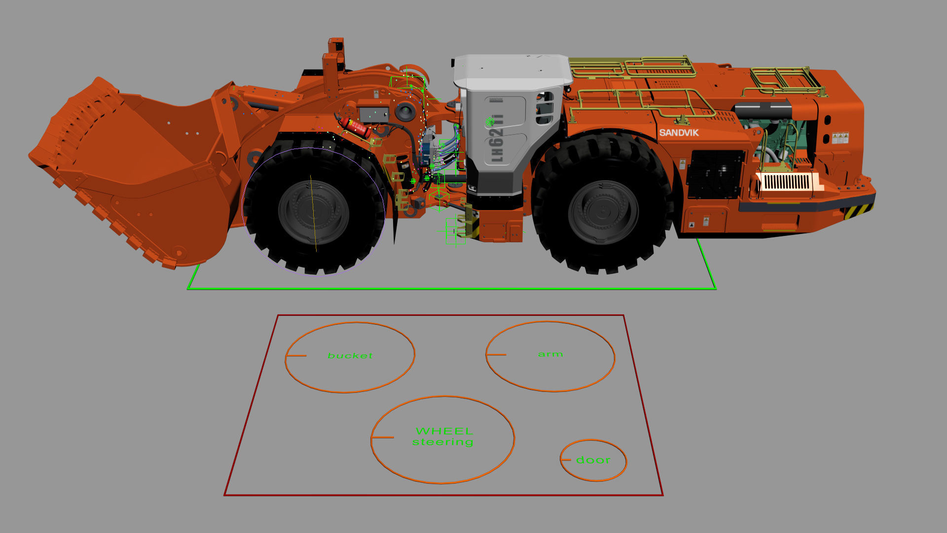 Underground Mining Loader LH621i Rigged 3D model_3