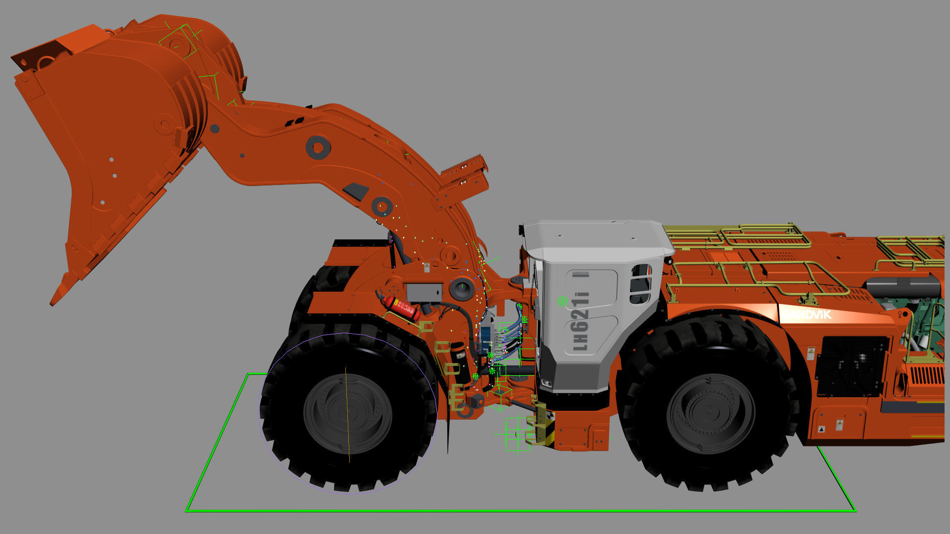 Underground Mining Loader LH621i Rigged 3D model_4