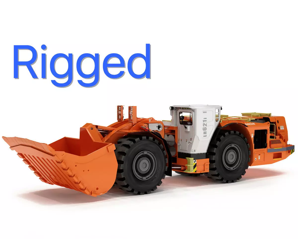 Underground Mining Loader LH621i Rigged 3D model_0