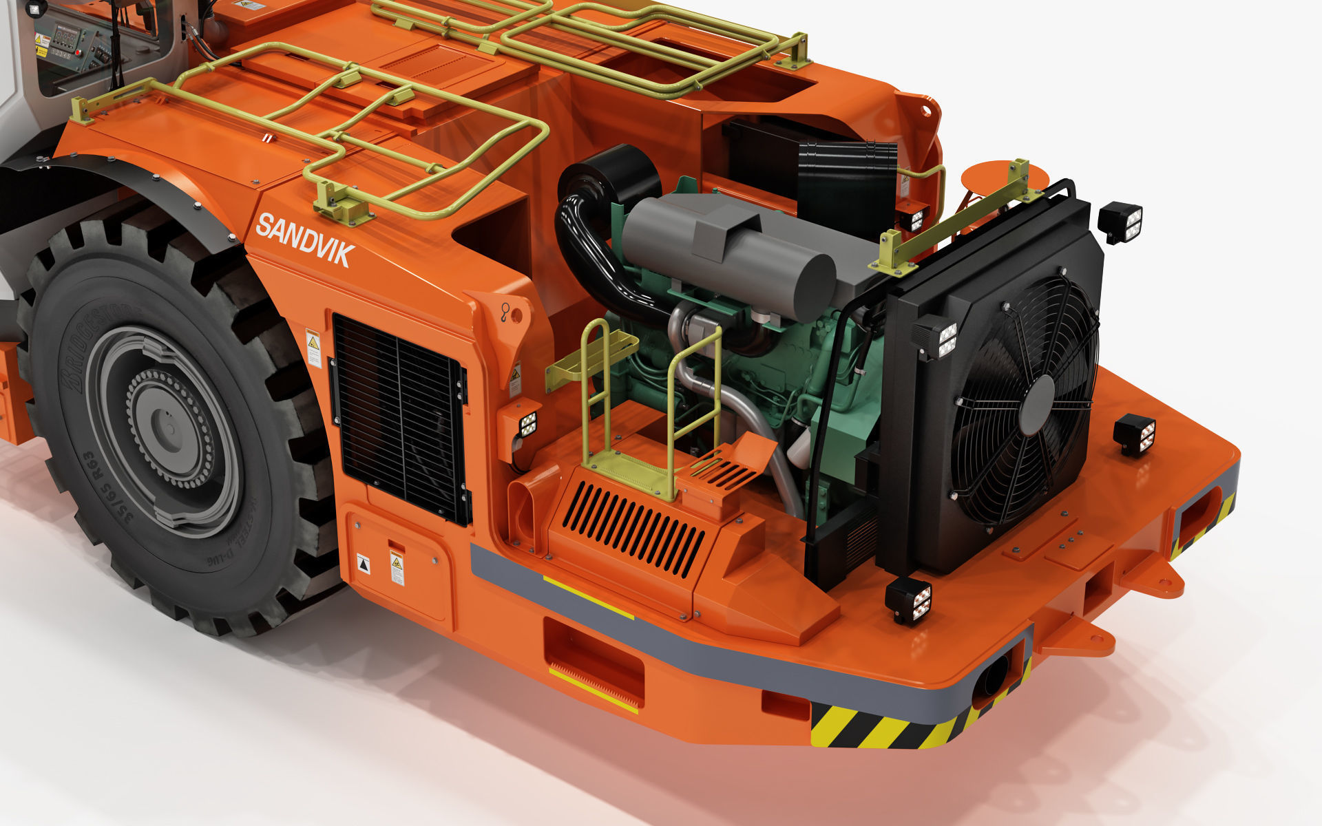 Underground Mining Loader LH621i Rigged 3D model_33