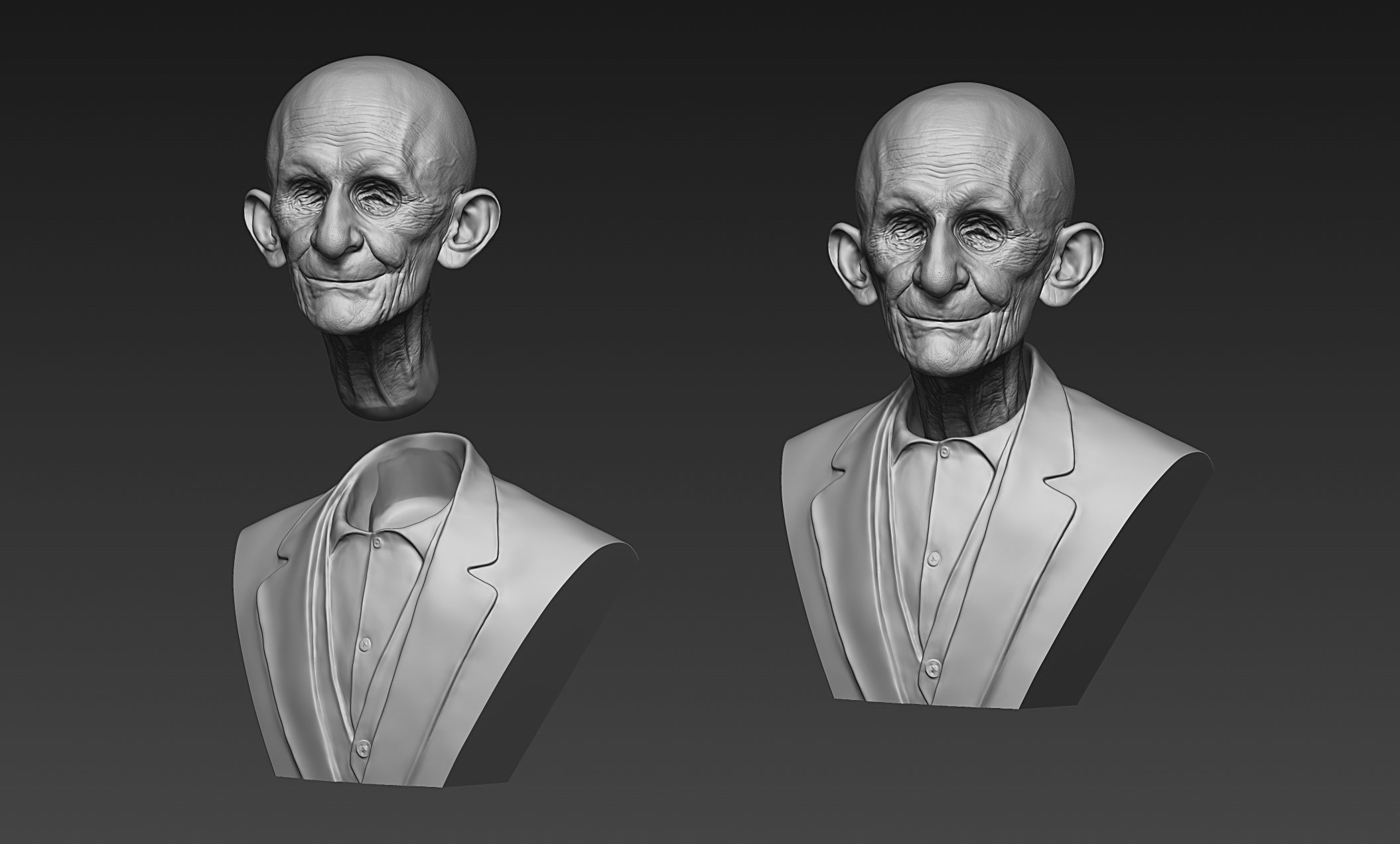 Old man 3D print model_9