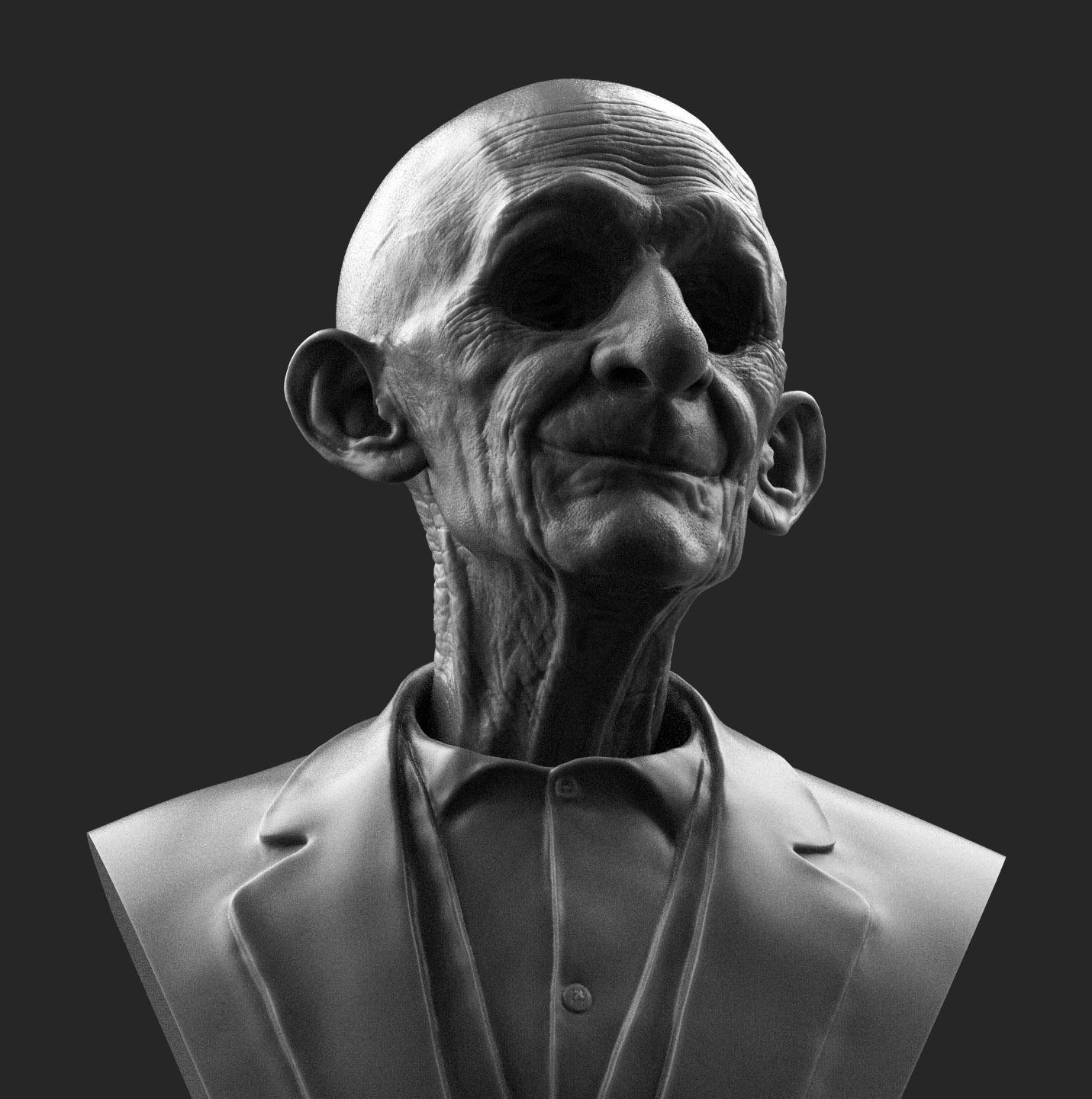 Old man 3D print model_2