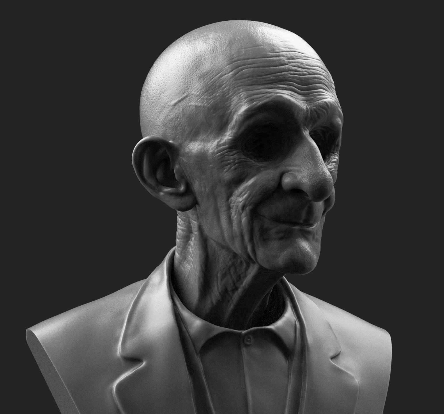 Old man 3D print model_6