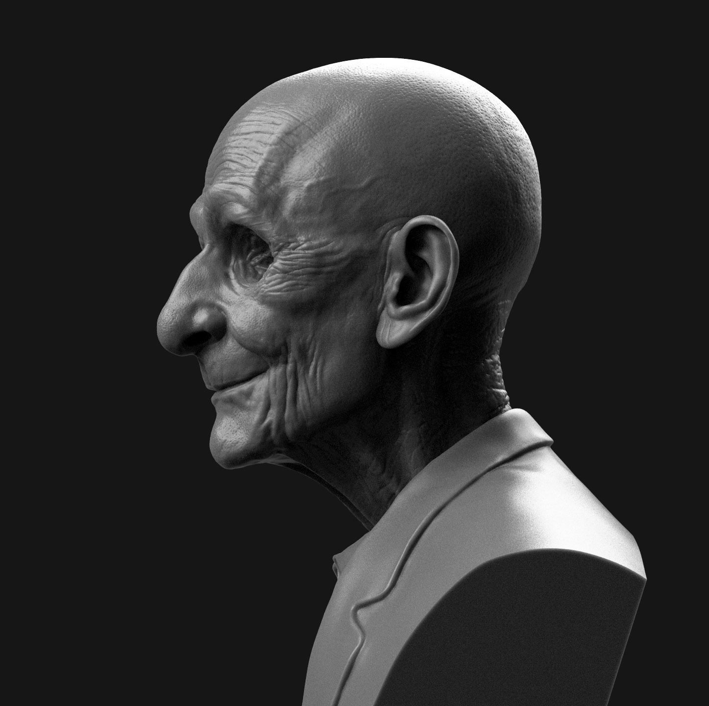 Old man 3D print model_5