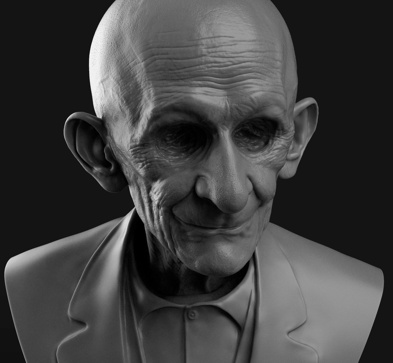 Old man 3D print model_7
