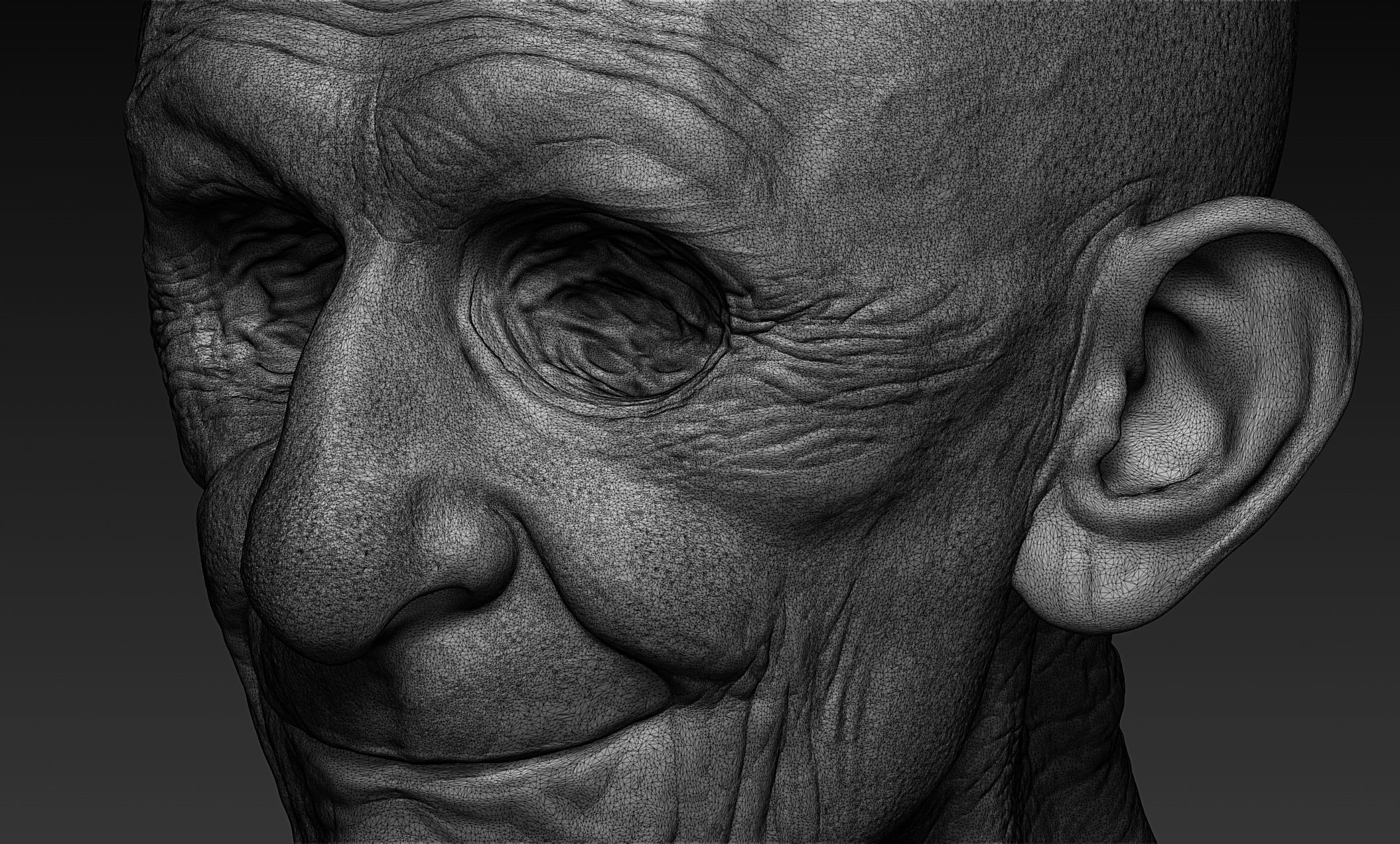 Old man 3D print model_8