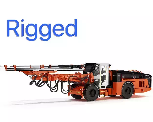 Underground Mining Drill Rigs DD422iE Rigged 3D model