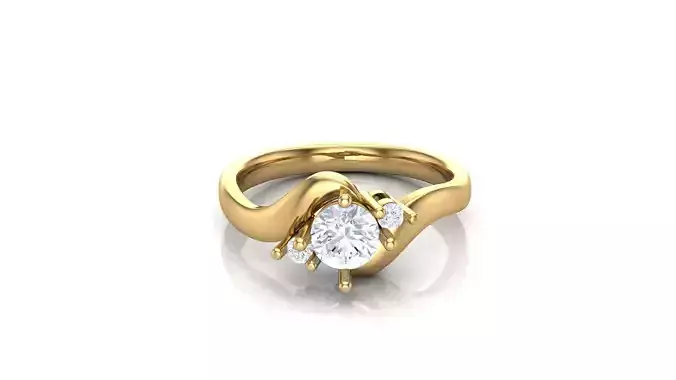 SLT 26 Solitaire Diamond Women Ring Version 2 3D print model