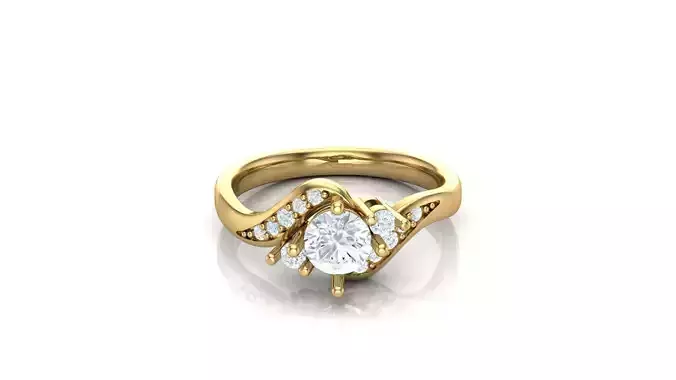 SLT 25 Solitaire Diamond Women Ring Version 2 3D print model