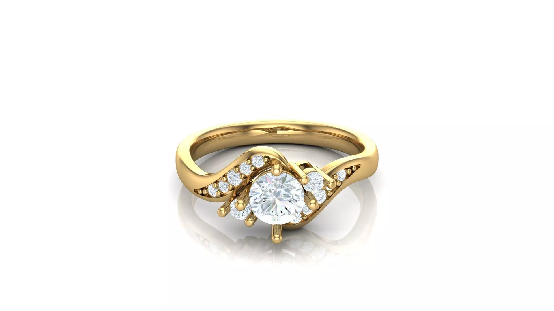 SLT 25 Solitaire Diamond Women Ring Version 2 3D print model