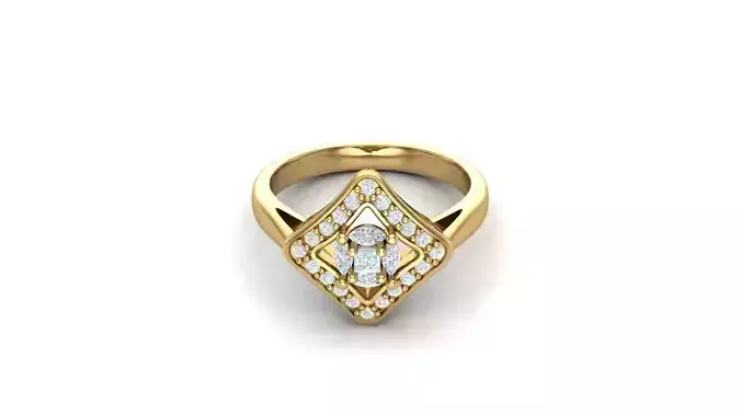 SLT 24 Solitaire Diamond Women Ring Version 2 3D print model