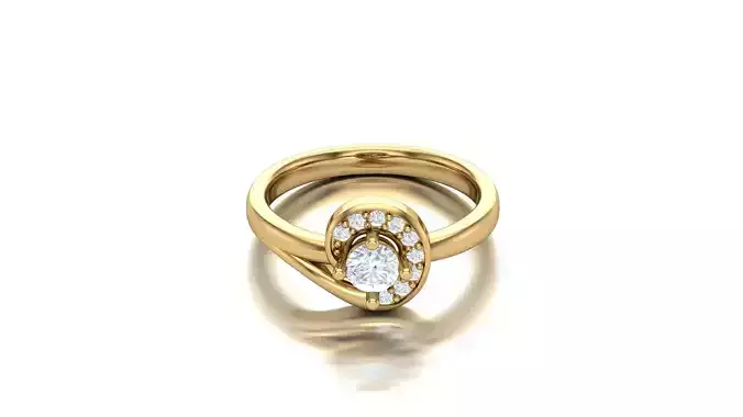 SLT 23 Solitaire Diamond Women Ring Version 2 3D print model