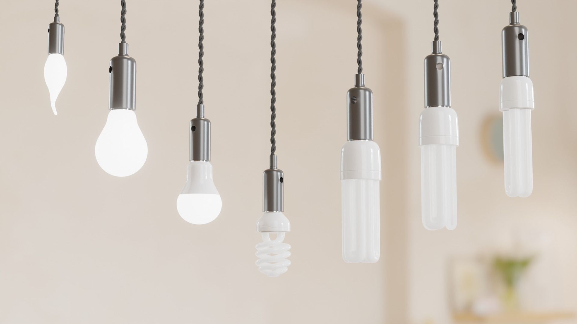 16 Bulbs Types 3D model_2