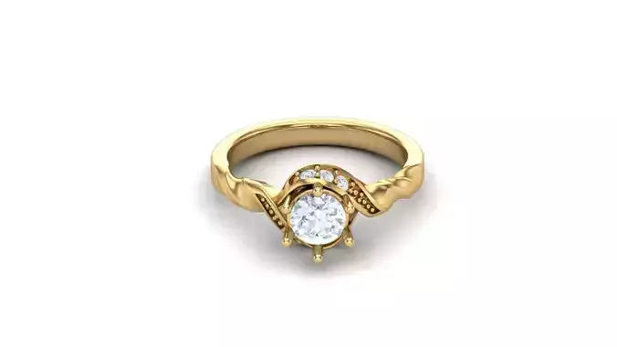 SLT 22 Solitaire Diamond Women Ring Version 2 3D print model