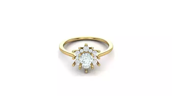 SLT 19 Solitaire Diamond Women Ring Version 2 3D print model
