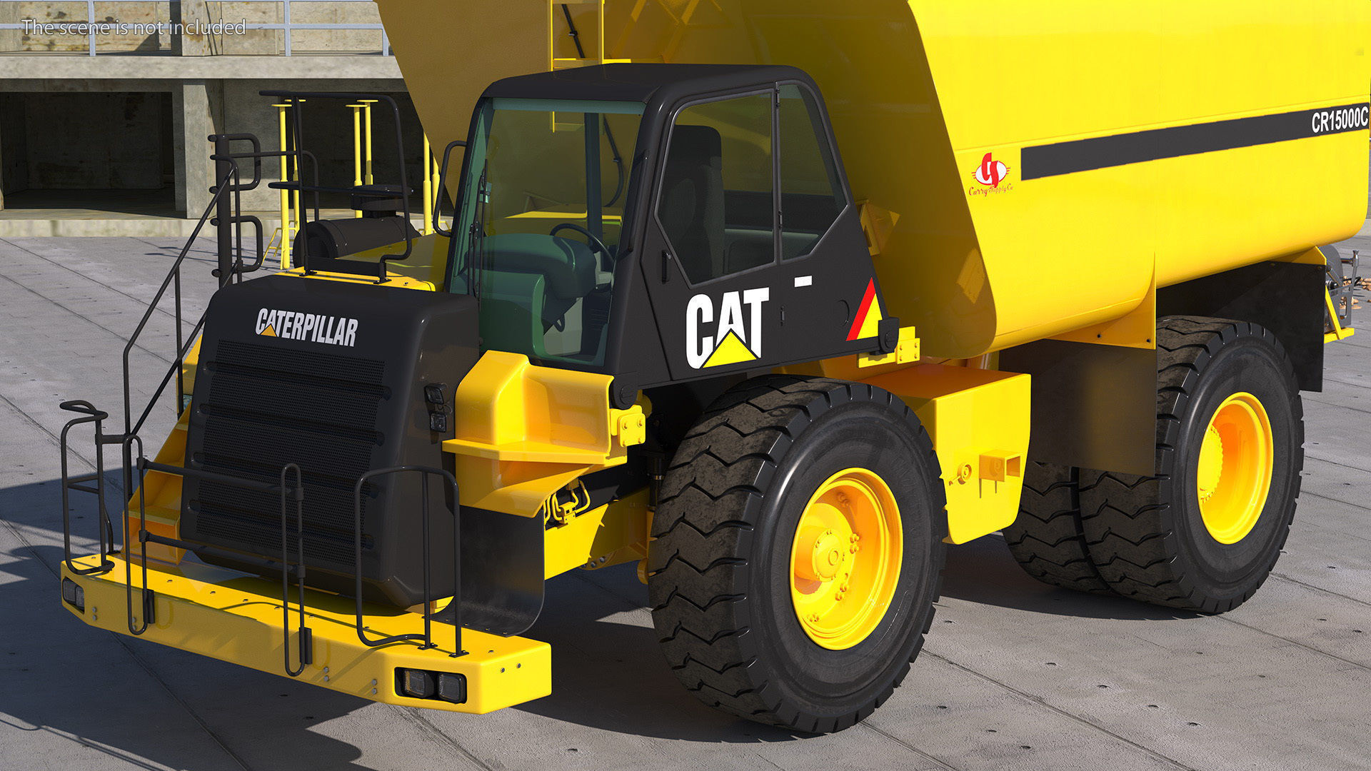 Simple Interior CAT 775 Water Truck 3D model_5