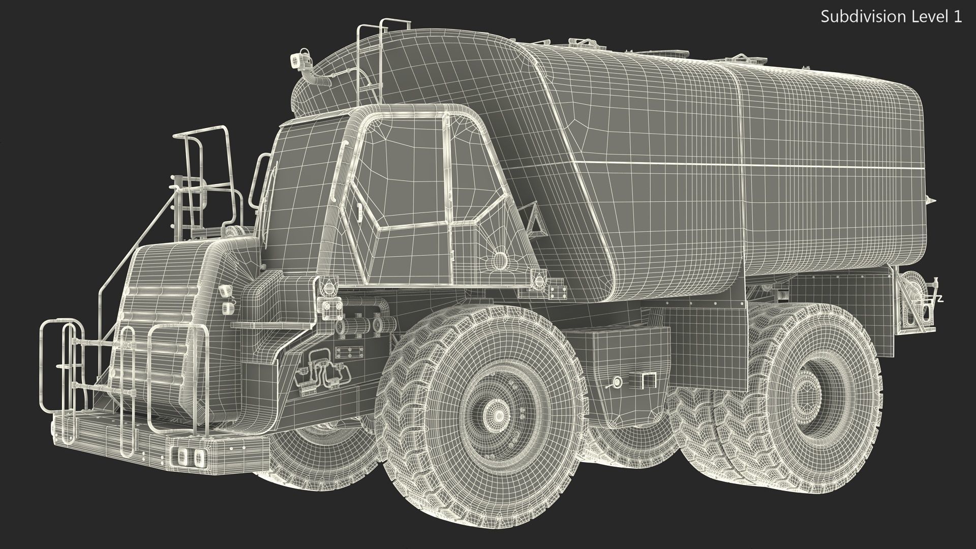 Simple Interior CAT 775 Water Truck 3D model_25
