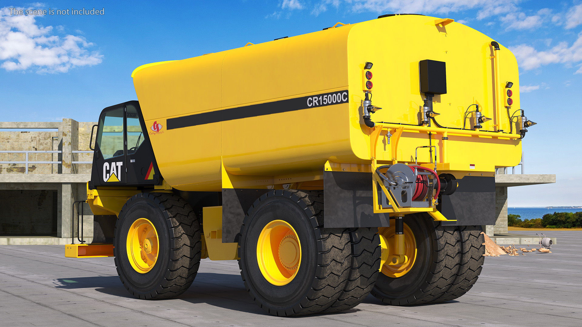Simple Interior CAT 775 Water Truck 3D model_4