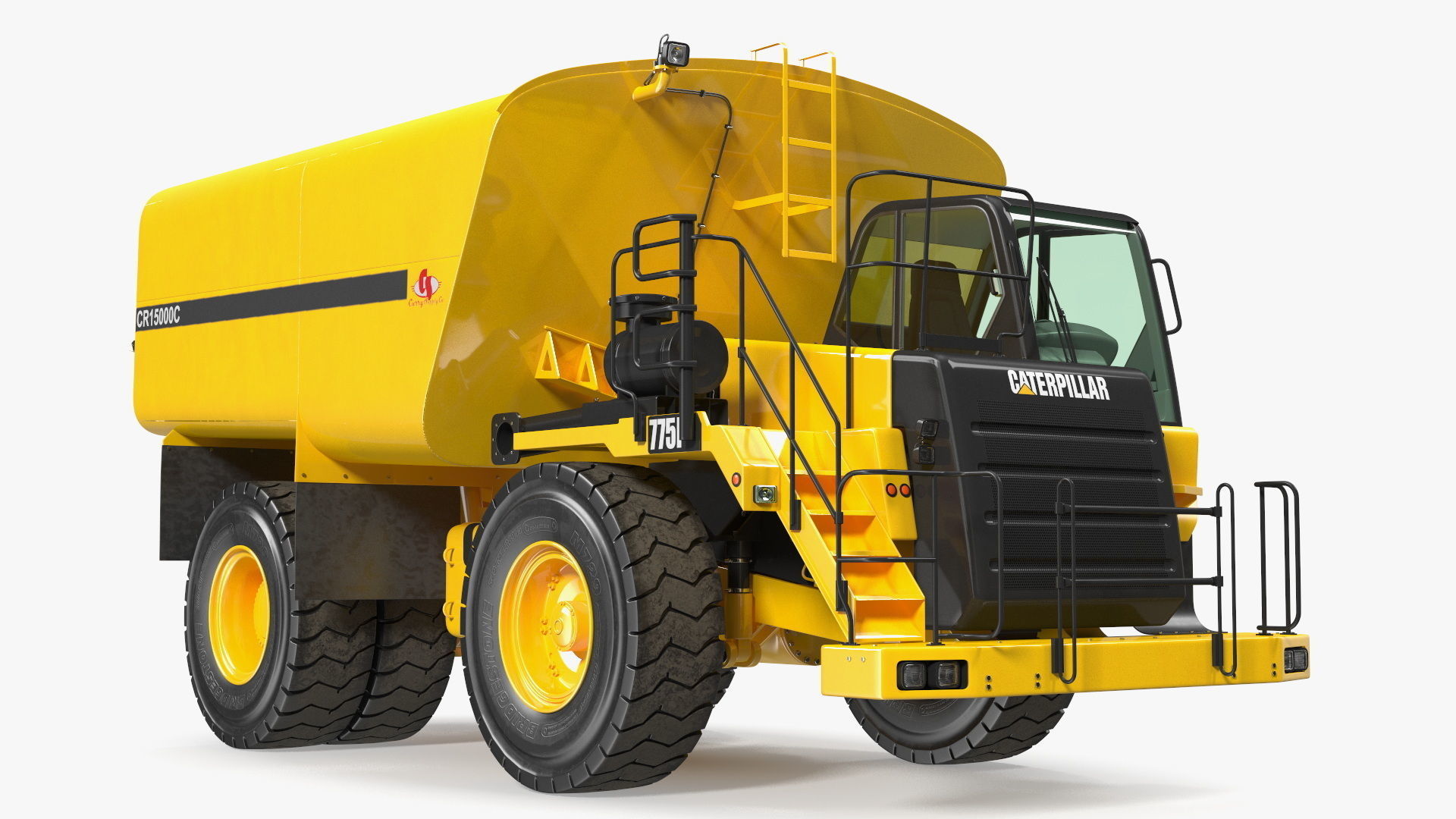 Simple Interior CAT 775 Water Truck 3D model_1