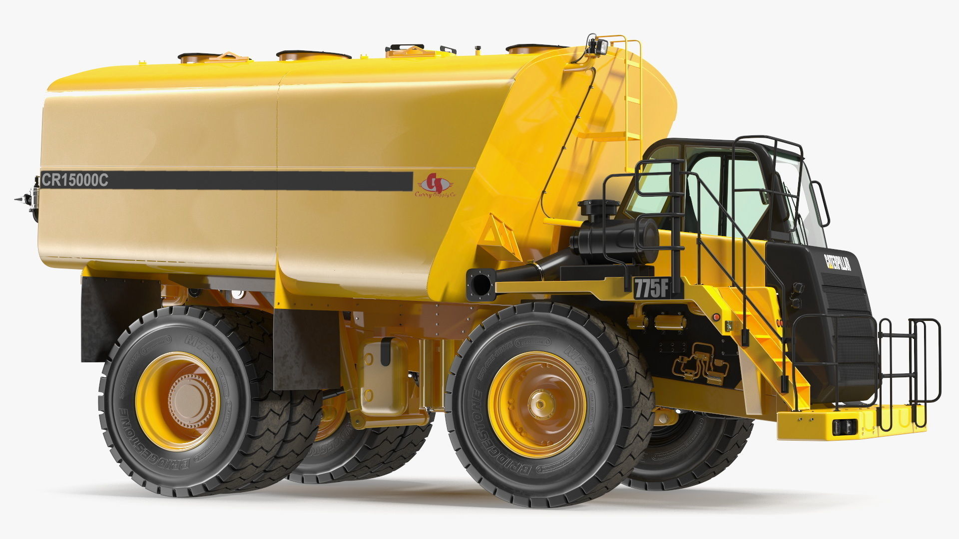 Simple Interior CAT 775 Water Truck 3D model_12