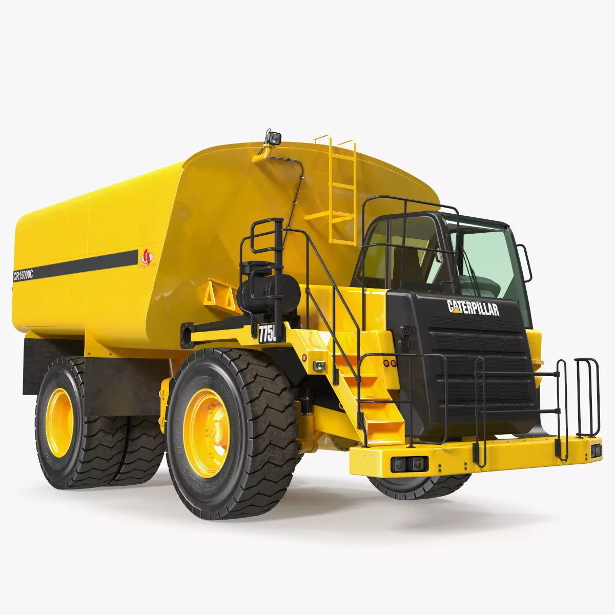 Simple Interior CAT 775 Water Truck 3D model_0