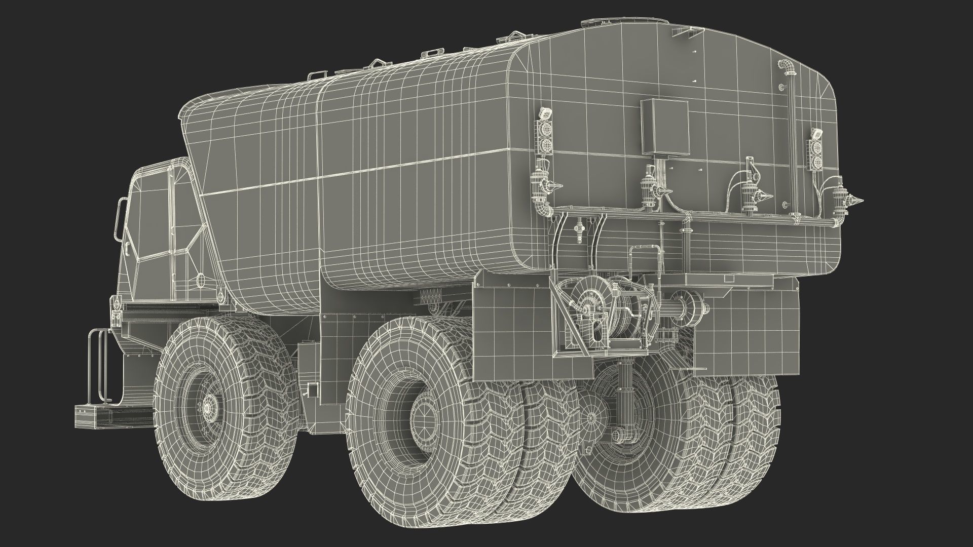 Simple Interior CAT 775 Water Truck 3D model_30