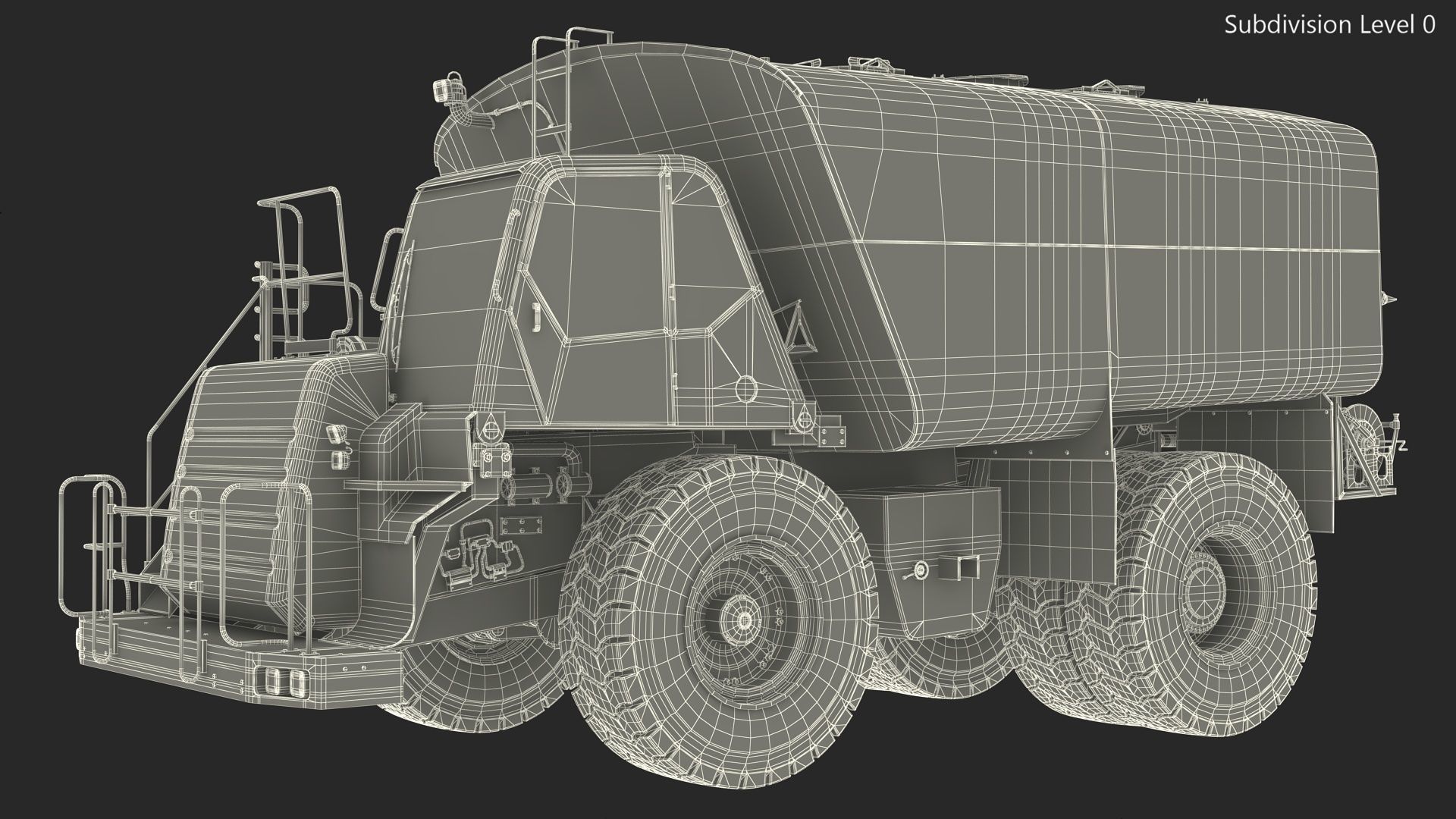 Simple Interior CAT 775 Water Truck 3D model_24