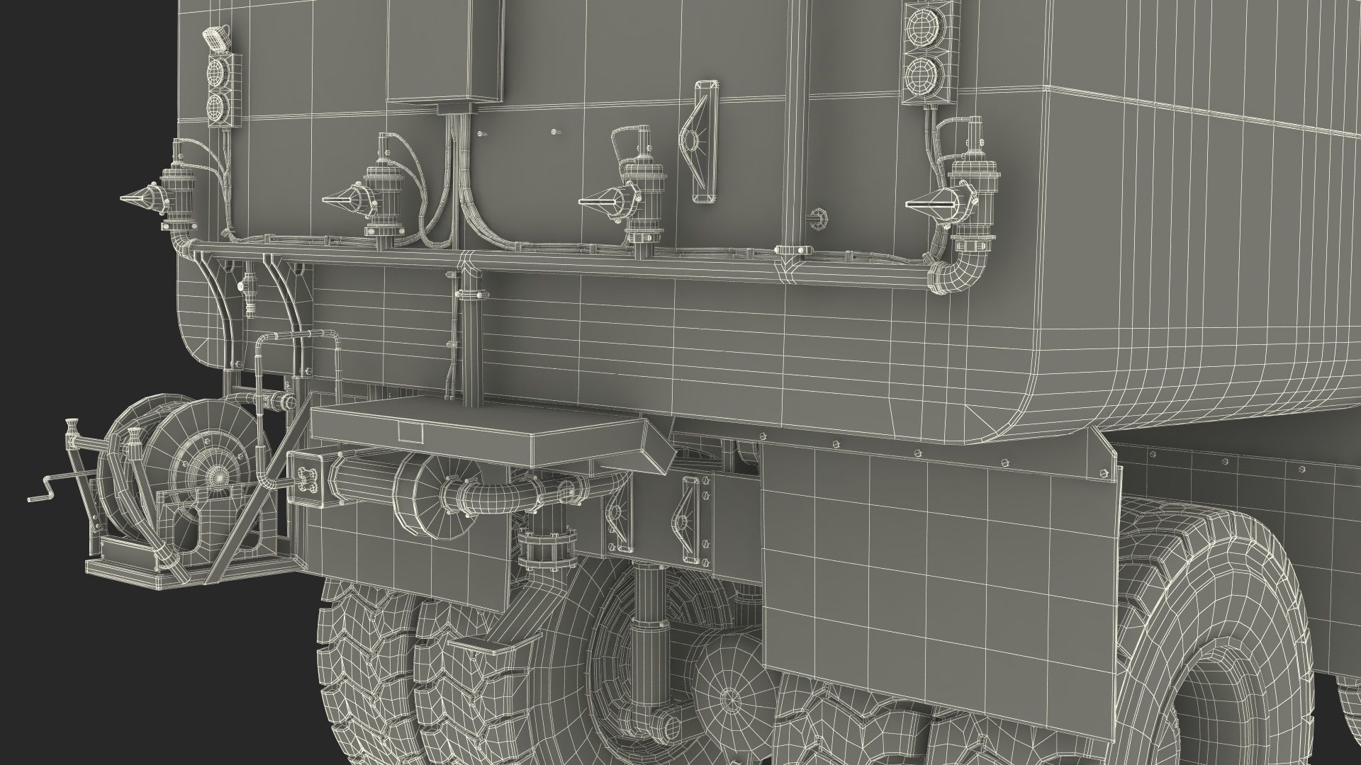 Simple Interior CAT 775 Water Truck 3D model_36