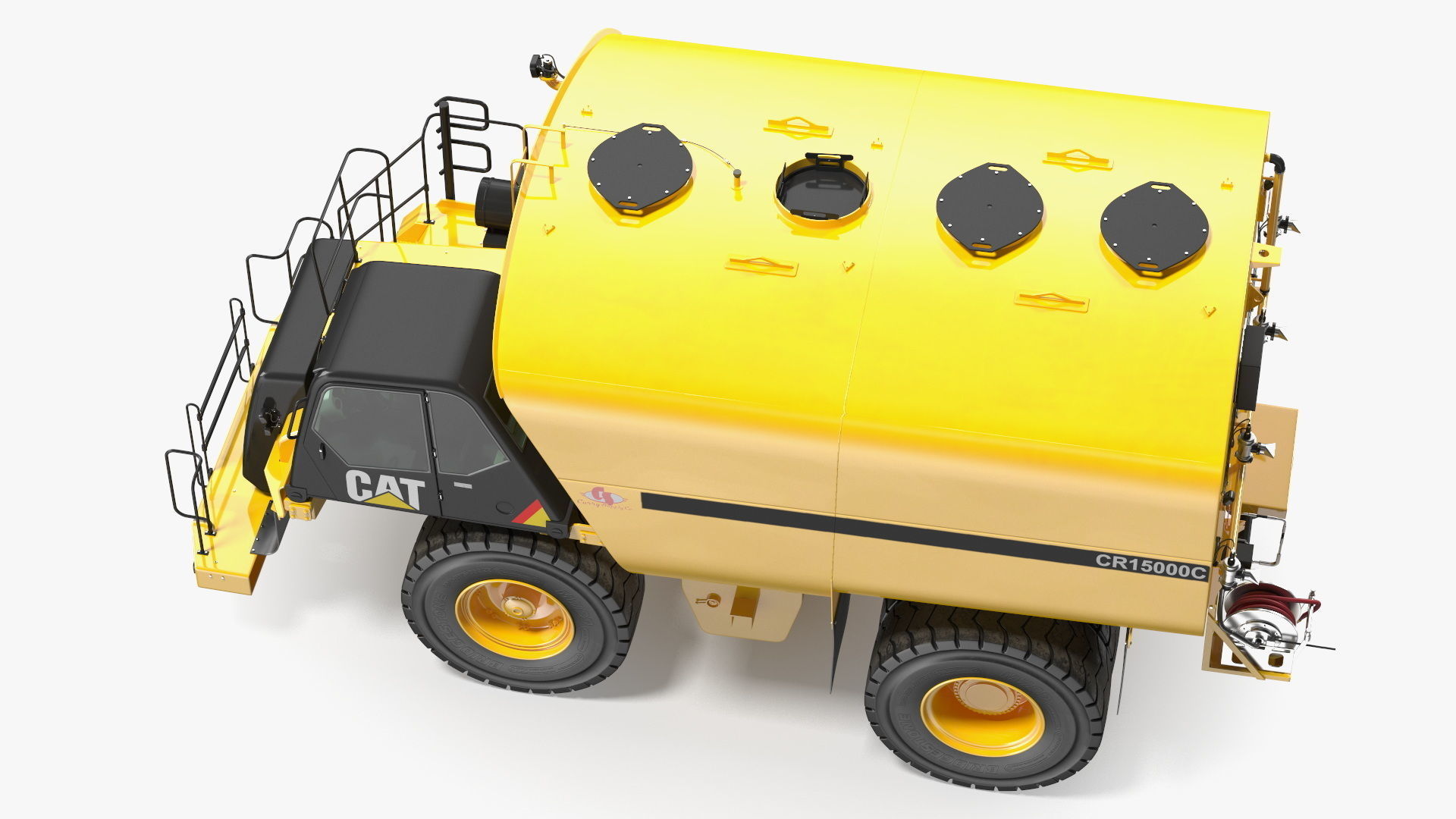 Simple Interior CAT 775 Water Truck 3D model_15