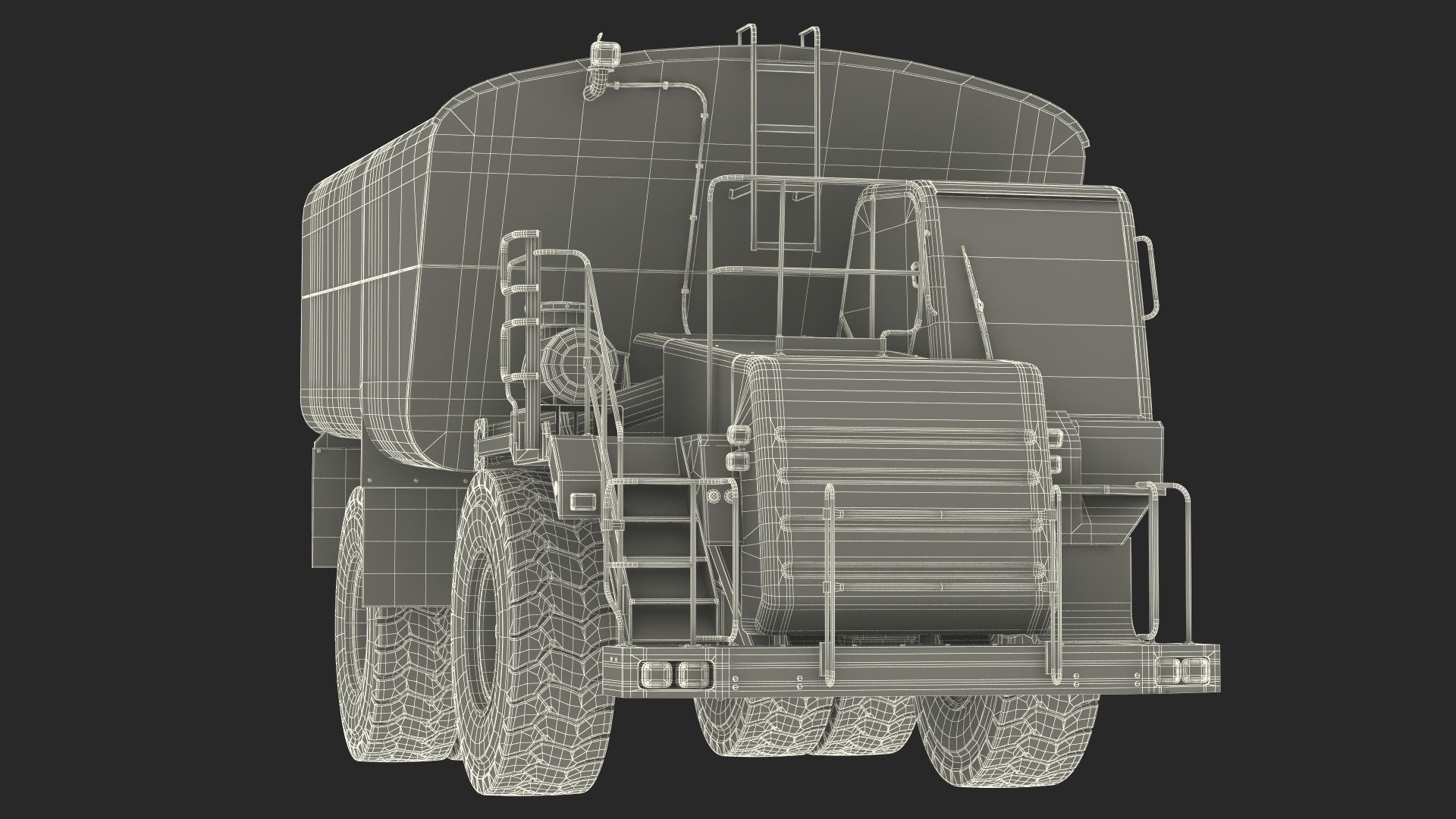 Simple Interior CAT 775 Water Truck 3D model_29