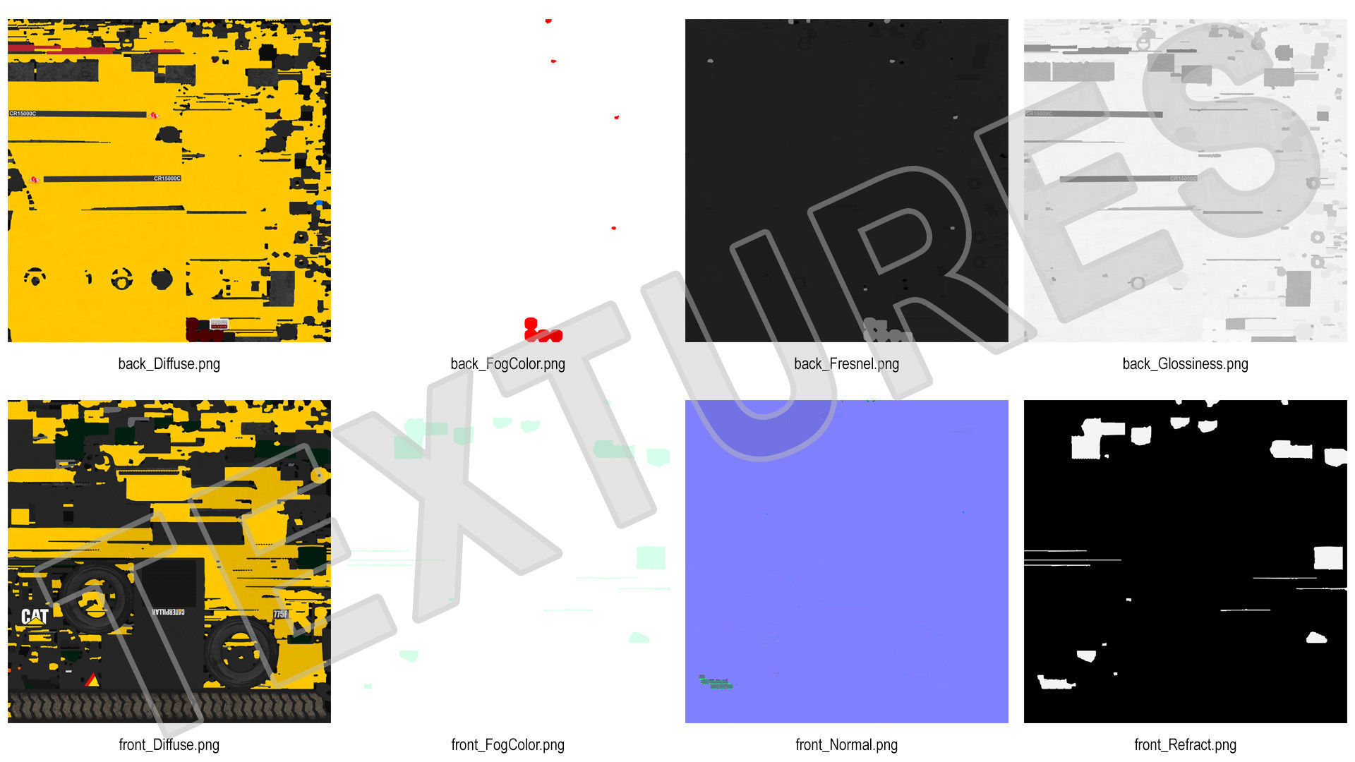 Simple Interior CAT 775 Water Truck 3D model_27