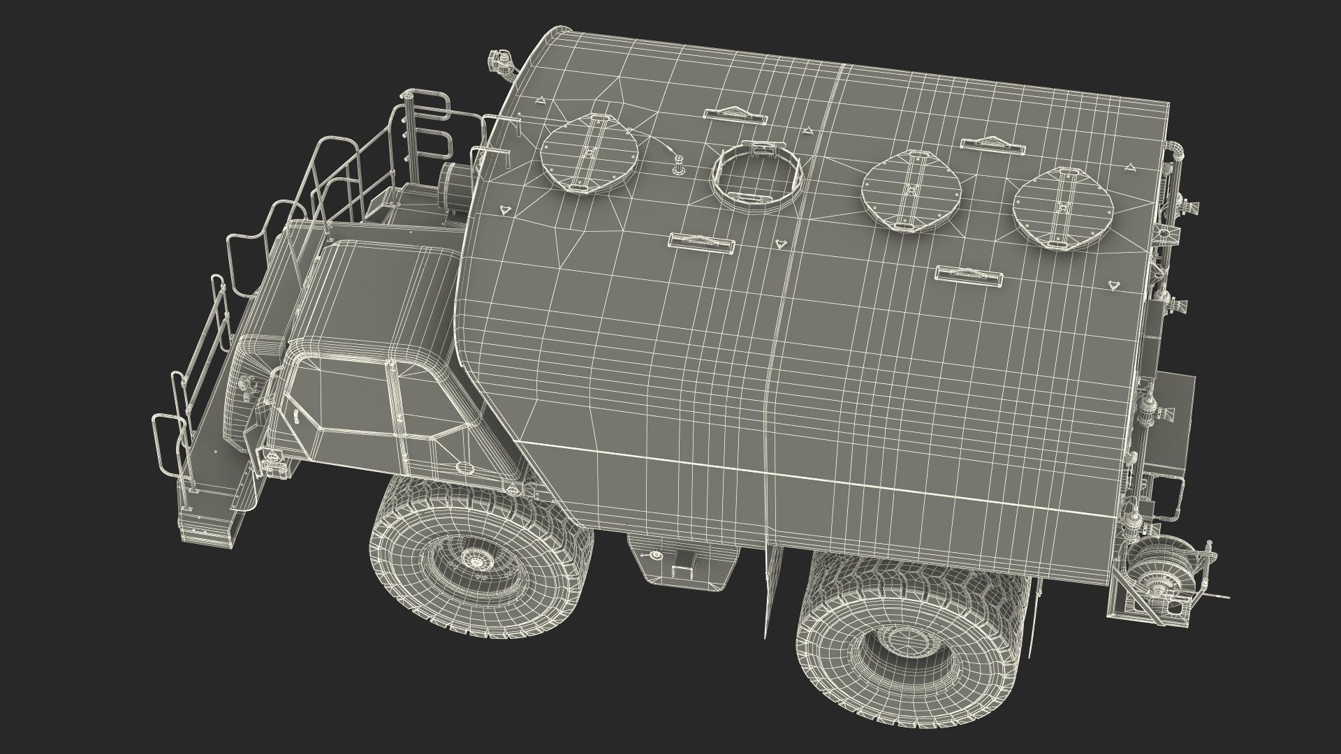 Simple Interior CAT 775 Water Truck 3D model_31