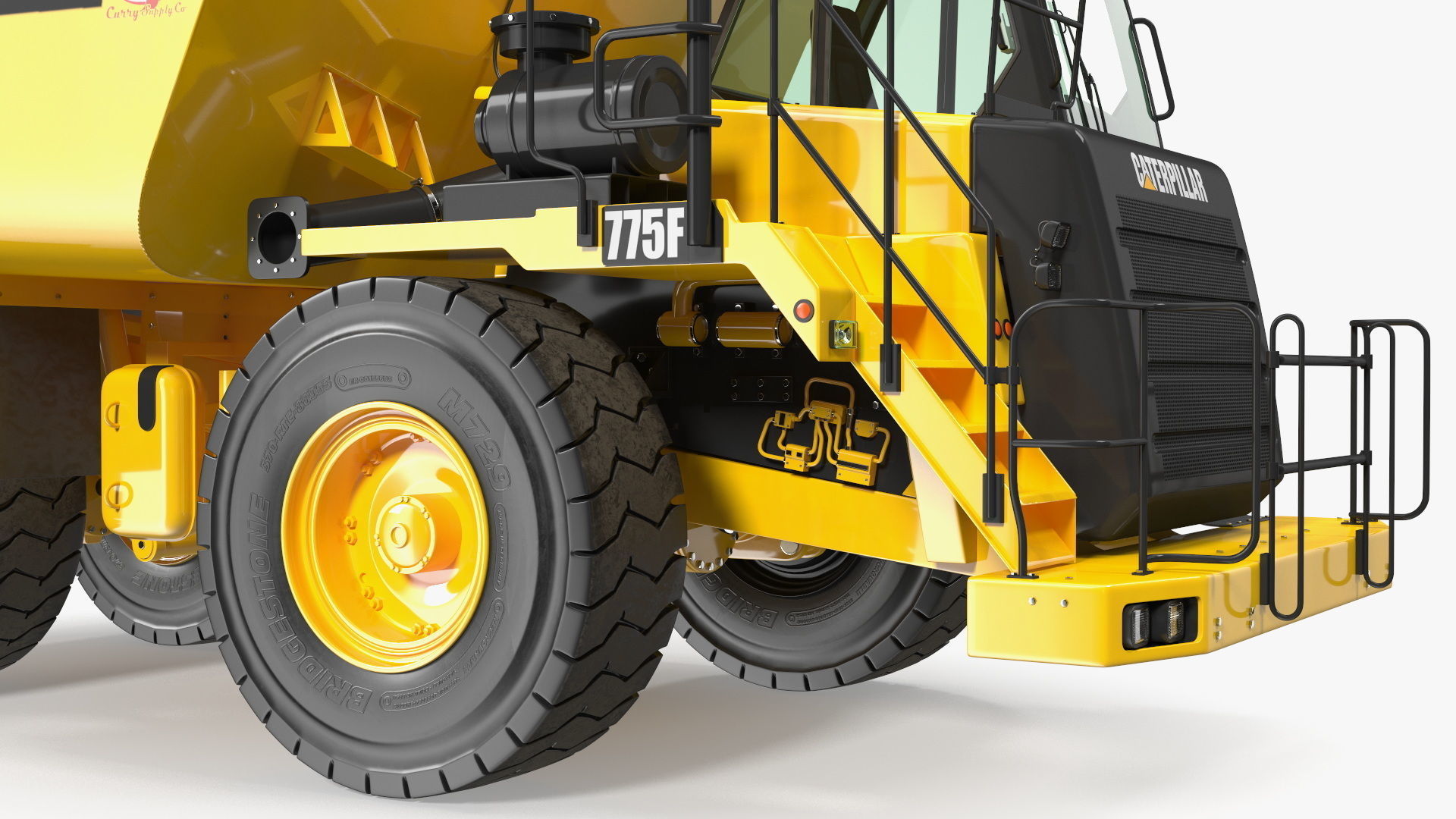 Simple Interior CAT 775 Water Truck 3D model_21