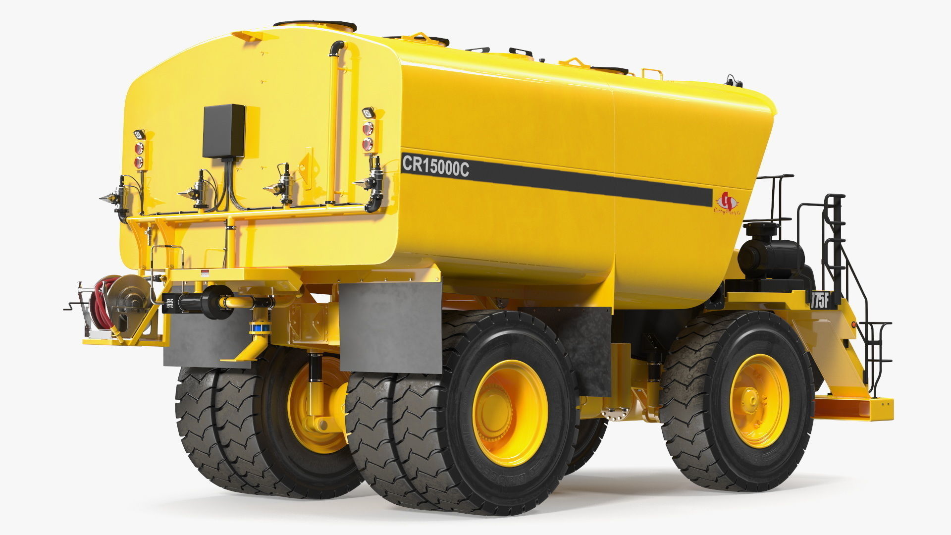 Simple Interior CAT 775 Water Truck 3D model_13