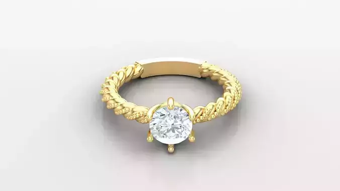 SLT 1 Solitaire Diamond Women Ring Version 2 3D print model