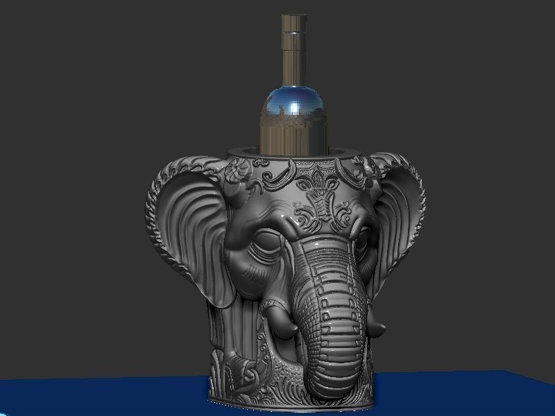 Elephant head Wine Holder 3D print model_20