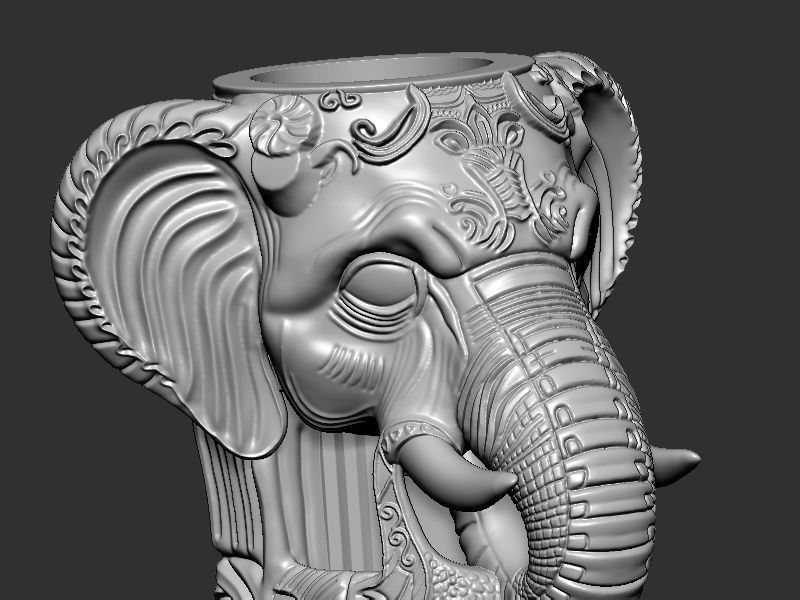 Elephant head Wine Holder 3D print model_10