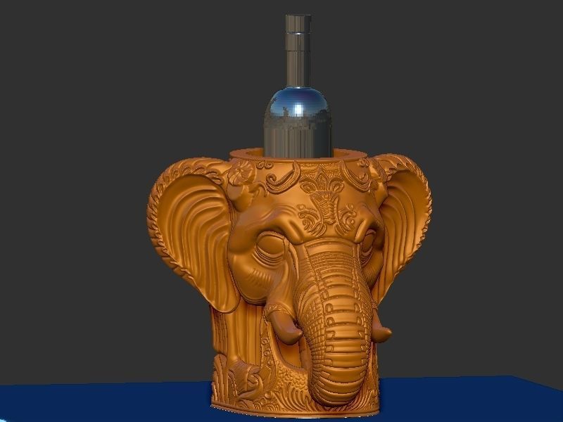 Elephant head Wine Holder 3D print model_21