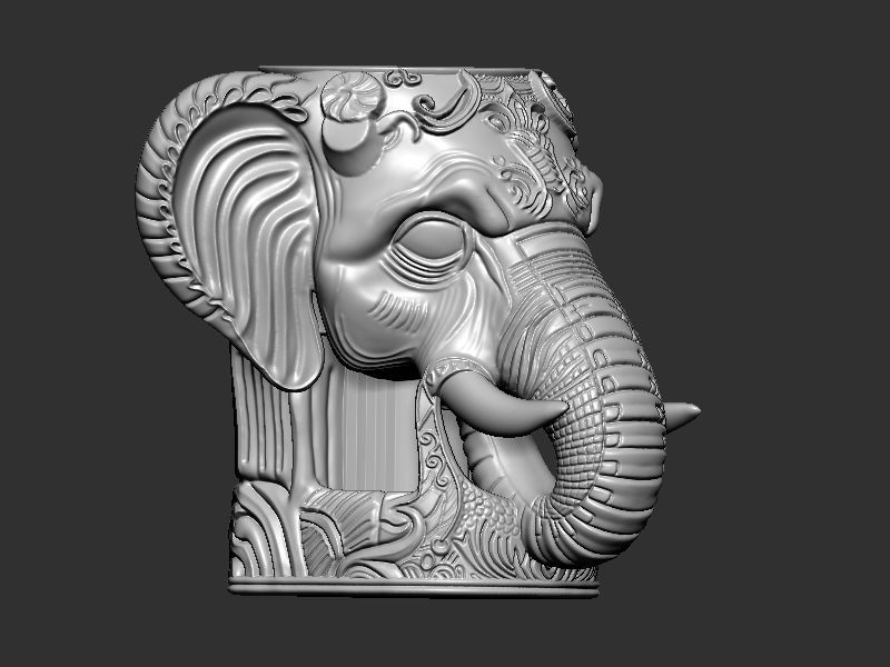 Elephant head Wine Holder 3D print model_8