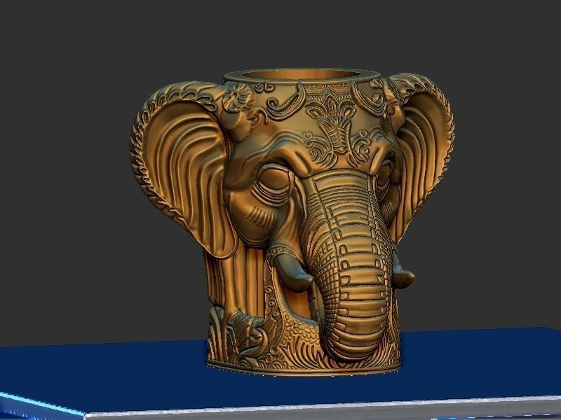 Elephant head Wine Holder 3D print model_23