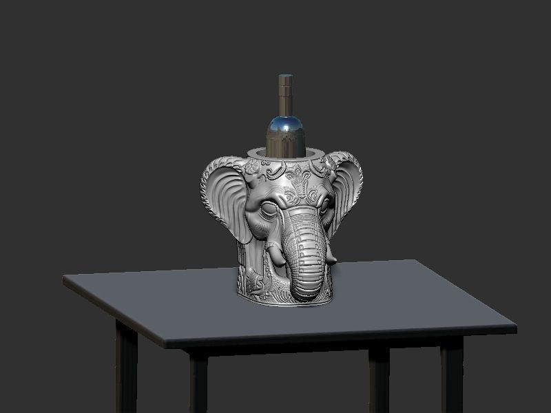 Elephant head Wine Holder 3D print model_25