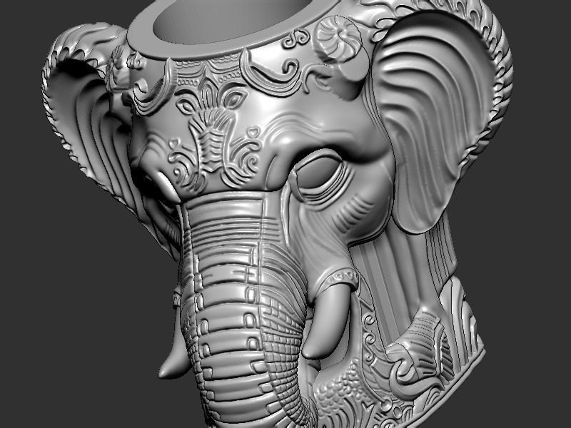 Elephant head Wine Holder 3D print model_11